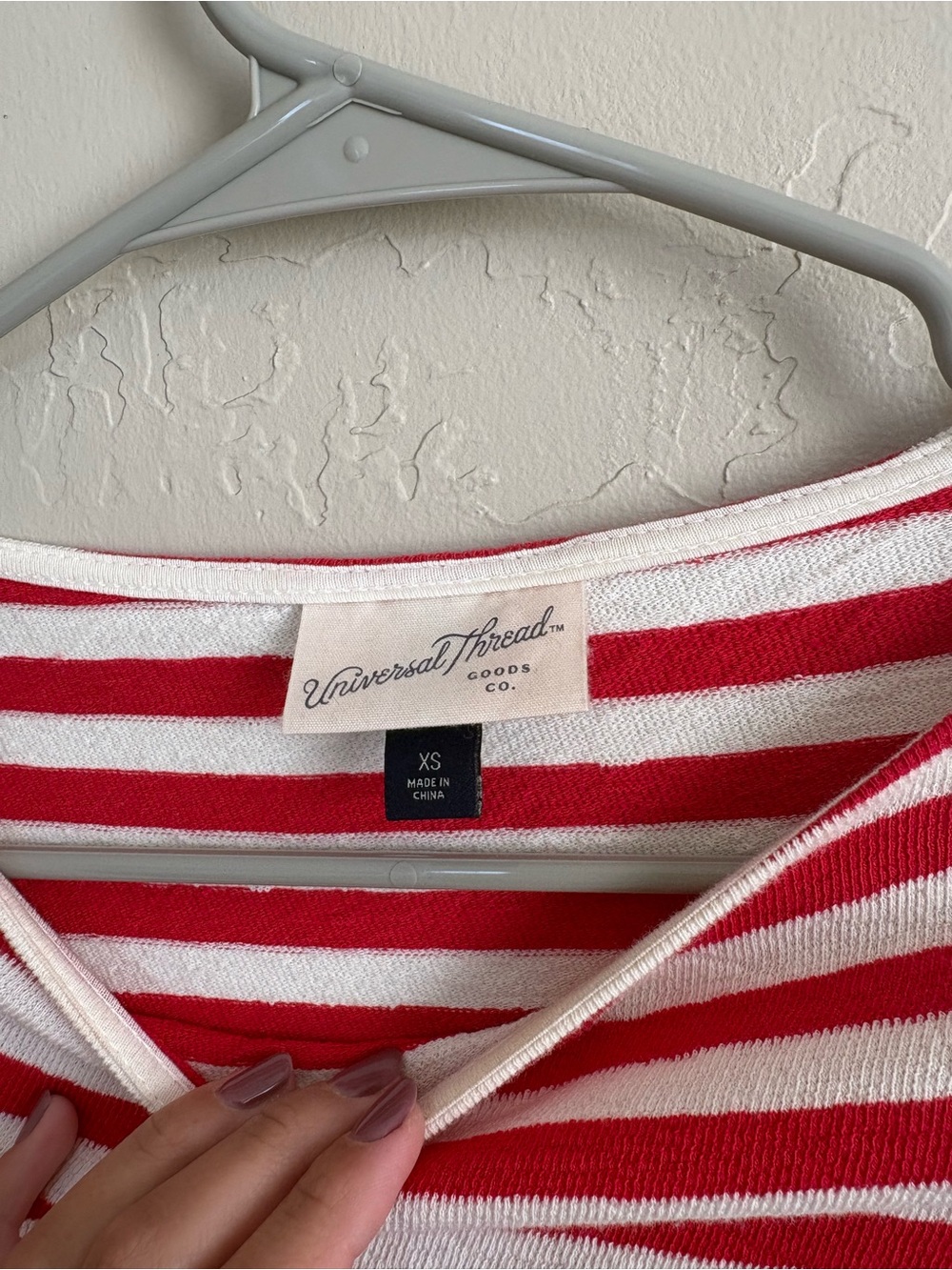Universal Thread Red and White Stripe Crewneck Tee